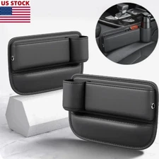 2PCS Car Seat Gap Filler Organizer with Cup Holder Universal Fit Car Storage Box