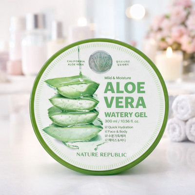 Nature Republic Mild & Moisture Aloe Vera Watery Gel 10.56 fl oz quick hydration