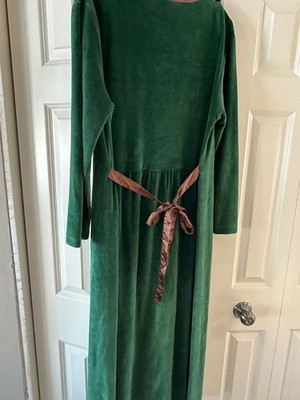 VTG FADS GREEN DRESS WOMENS XL PLEATED A LINE PRAIRIE COTTAGECORE | eBay