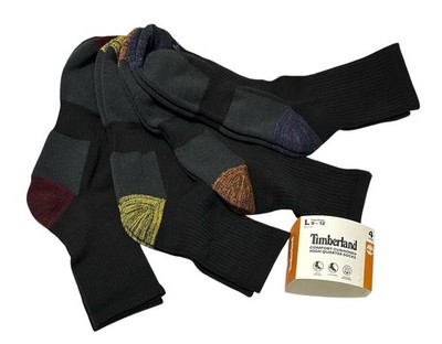 Timberland 4-Pair Men's Comfort Cushioned High Quarter  Socks  Black