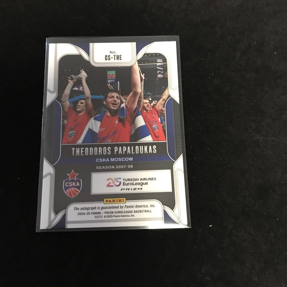 Theodoros Papaloukas 2024-25 Panini Prizm Euroleague #CS-THE Gold Auto #02/10 - Image 2 of 2