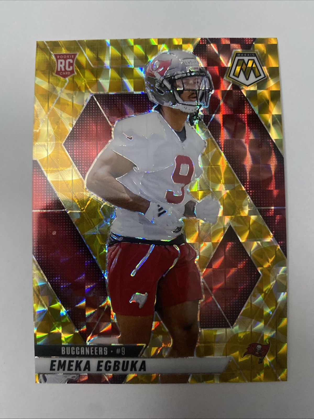 2025 Panini Mosaic - Rookies Emeka Egbuka #376 Reactive Yellow Mosaic Prizm (RC)