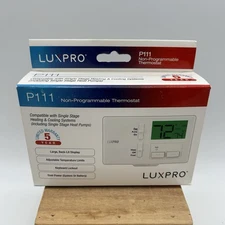 LUXPRO P111 Non-Programmable  Thermostat Horizontal Mount Dual Power Heat Pump