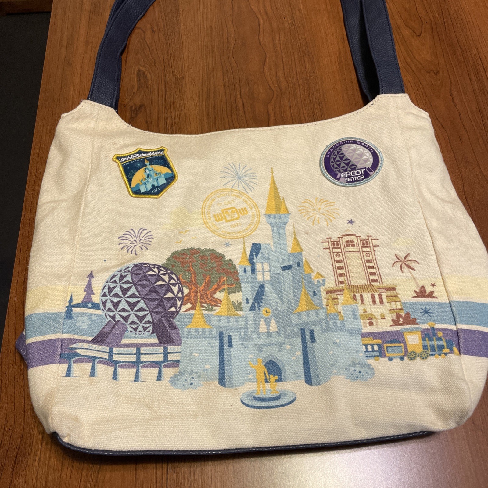 Disney World Four Parks Patches Canvas Tote Bag