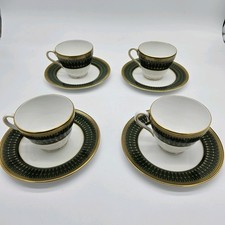 Spode Y8078 Royal Windsor Green Cups  Saucers - Set of 4 Bone China England