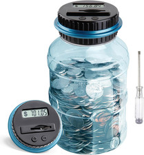 Large Piggy Bank for Boys Adults, Digital Coin Counting Bank with LCD