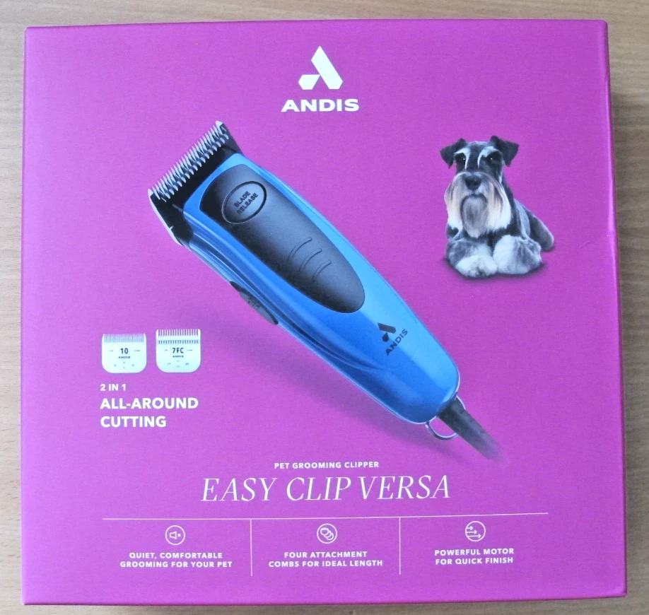 Andis Easy Clip Versa Pet Grooming Clipper Kit Blue Model 60315 Open Box unused
Opens in a new windo