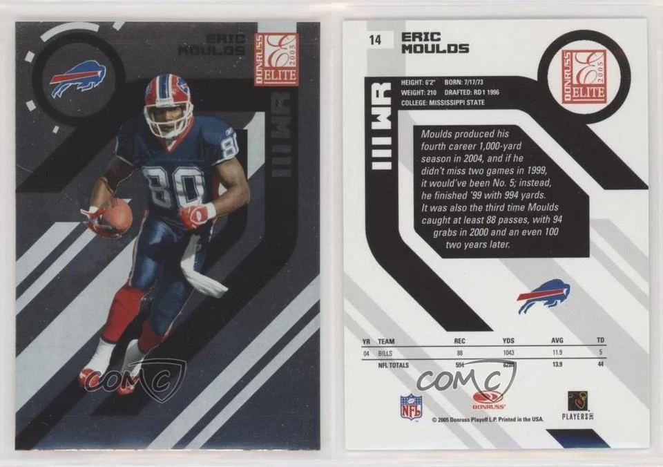 2005 Donruss Elite Eric Moulds #14 0kr - Image 3 of 3
