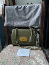 mulberry small lily military green leather handbag