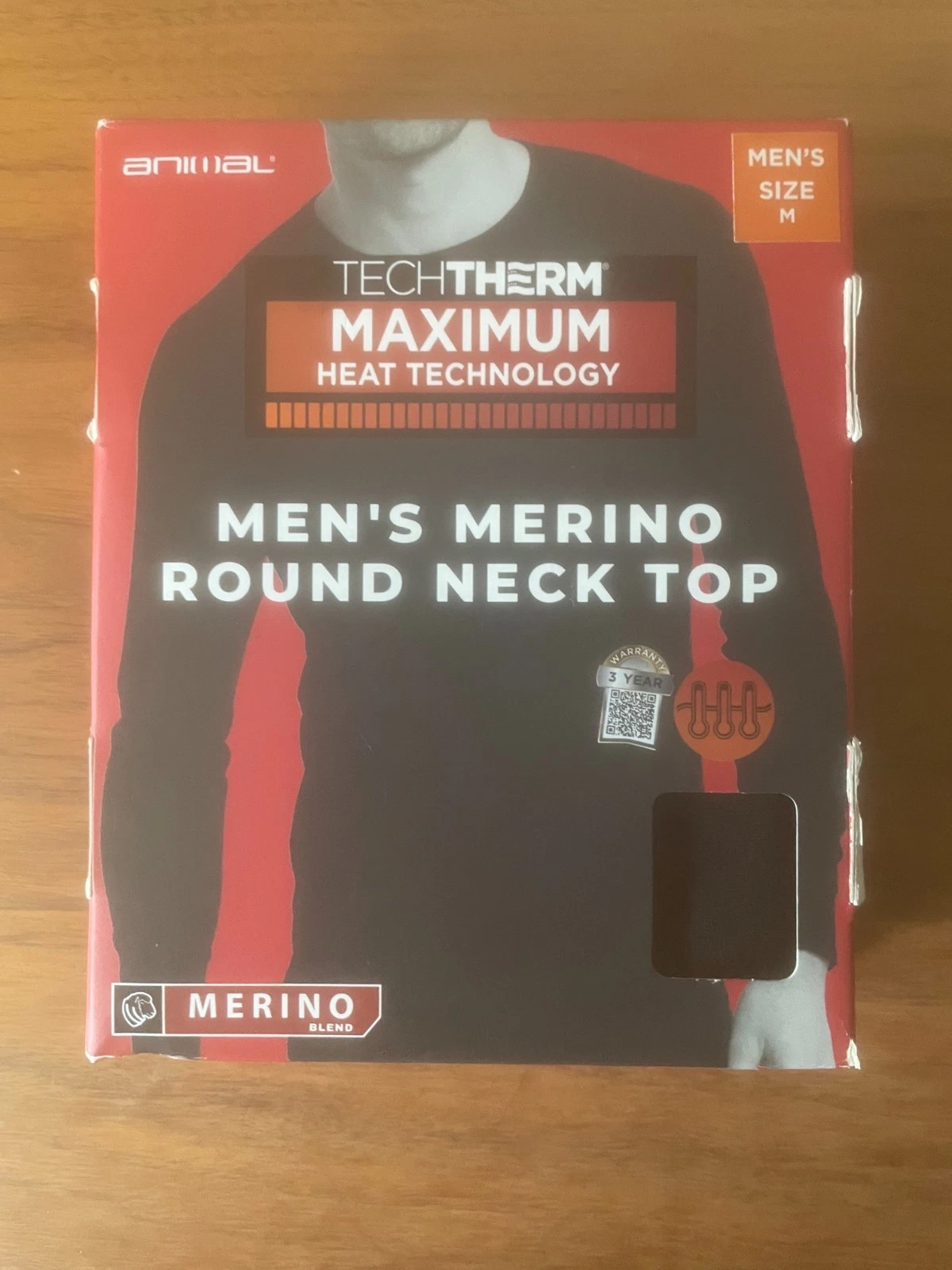 Mountain Warehouse Mens Merino Round Neck Top BLACK Multiple Sizes Max Heat Tech