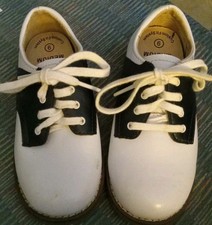 Footmates Cheer 8401 Saddle Shoes Black White Unisex Lace Up Sz 9 M