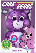 Care Bears SHARE BEAR The Denim Collection Plush Toy Purple Brand New Fast Ship