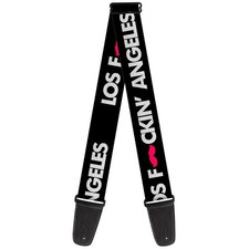 Guitar Strap - Los F*Ckin` Angeles Mustache Black/White/Pink ACC NEW