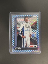 2025 Topps Chrome F1 Carlos Sainz Blue Checker Flag Refractor F1 Driver #/150
