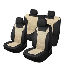 3D Air Mesh Car Seat Covers Washable and Breathable Full Set Black/Beige
