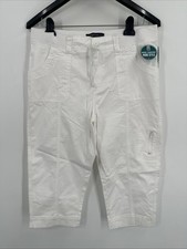Lee Women's Capri Pants Size 16 White Relaxed Fit Cotton Stretch Drawstring NEW