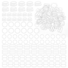 60 Pcs Bra Strap Hooks Assorted Size Styles Dress Clip Clear