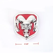 1x OEM Front Grille Skull Emblem Badge for Ram 1500 2500 3500 X Red 2013-2018