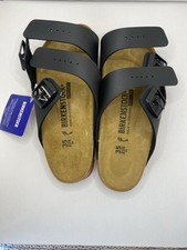 Birkenstock Womens Arizona Black Birko Flor Slides Sandals Size 35 US 4 Reg. NWT