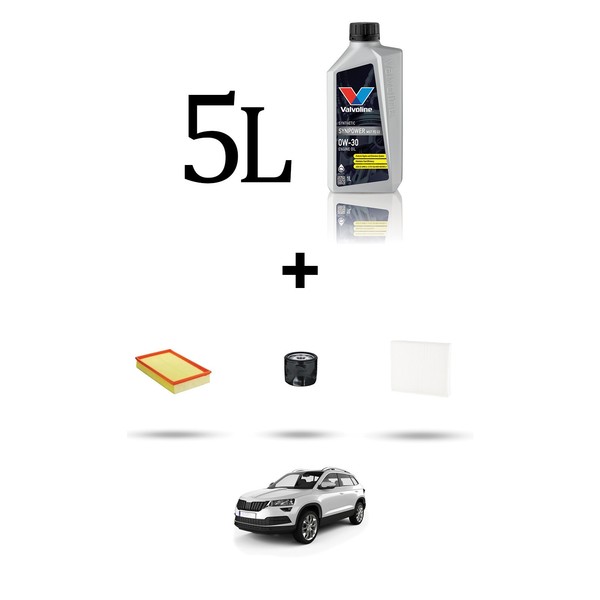 Hoffcar Wartungsset 3 Filter Und 5L ÖL FüR Skoda Karoq 1.5 TSI 110KW Ab 2017-image