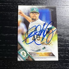 EDWARD MUJICA Signed 2016 Topps Card In Person Auto A'S CARDINALS MARLINS #303