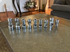Snap-on Fu Series 38 Dr. 12 Pt 9 Pc Swivel Shallow Socket Adapter Set Usa