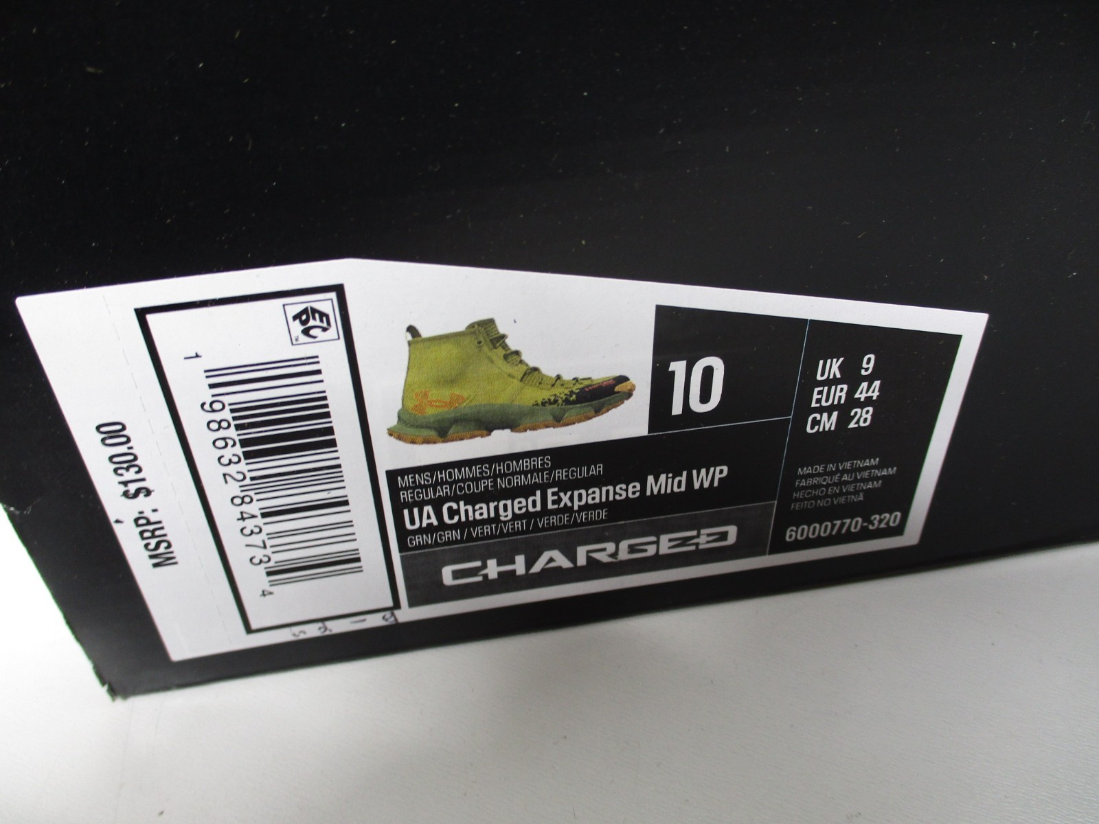 Under Armour UA Charged Expanse Waterproof Canteen Green Mid Boots Mens Sz 10