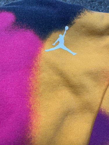 Air Jordan Nike Hoodie Herren XL Gelb Pink Schwarz Tie Dye Jump Man - Bild 7 von 10