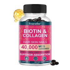 Biotin Collagen Supplement 40000mcg Supports Skin Hair Nails Health 120 Capsules