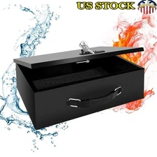 Fireproof Waterproof Lock Box Dual Lock Security Storage Documents Valuables New
