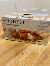 Honest Clean Conscious Cuddly Bug Disposable Diapers Size 1, 80 Ct 8-14 lbs