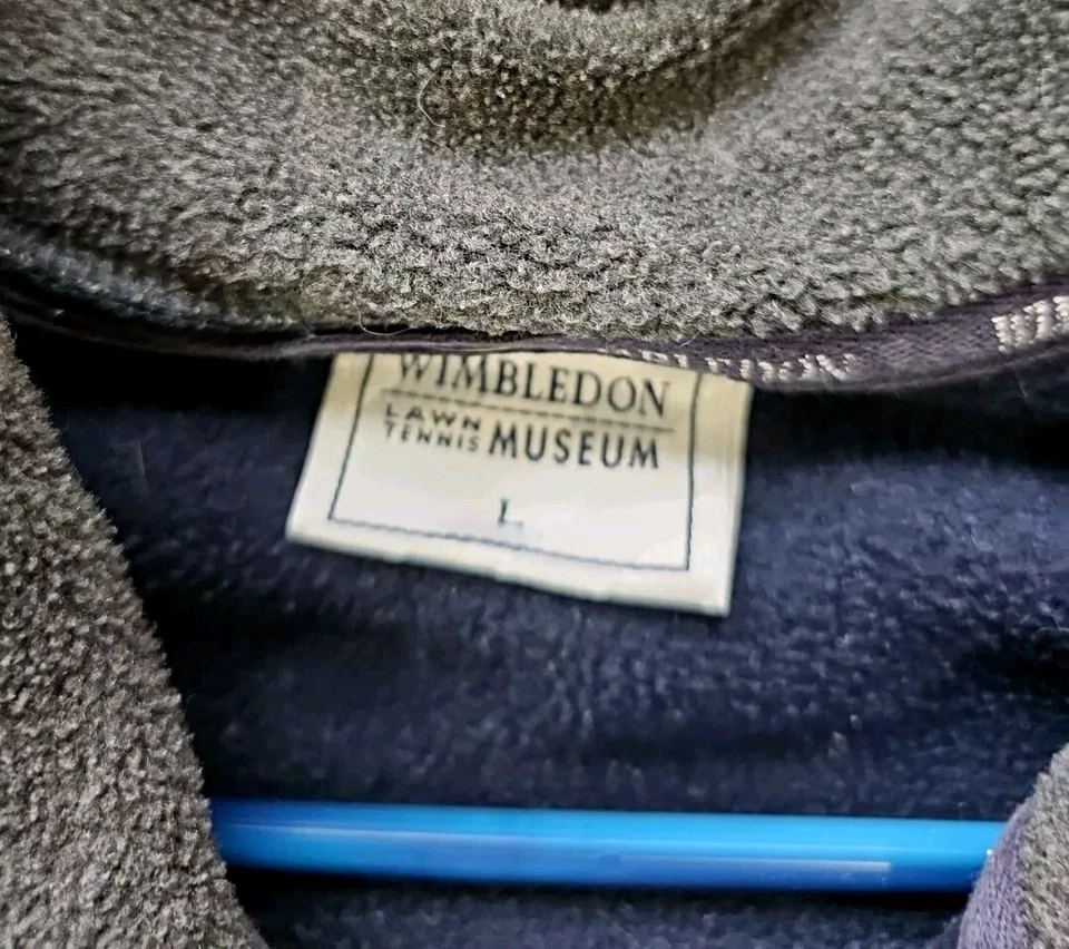 Wimbledon The Championships Chaqueta Polar Cremallera Completa Talla L Tenis Azul Marino y Gris Foto 3 de 4
