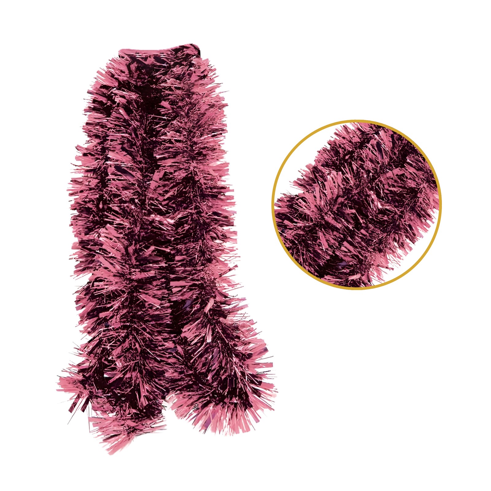 2m Christmas Chunky Blush Pink Tinsel - Garland Decoration Party