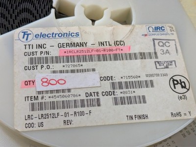 LRC-LR2512LF-01-R100-F | TT Electronics | SMD Resistor 2512 1% R100 2W | 10 pcs