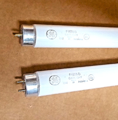 2x GE F15T8/D 15W T8 6500K 18'' Fluorescent Linear Light Bulb Replaces Sylvania
