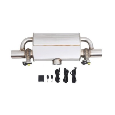 Open Box Electronic Valved Exhaust Muffler 3'' T-Style w/ Dual Valves Controller