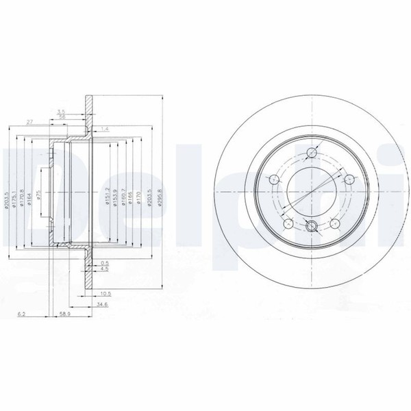 2X Bremsscheibe Delphi BG3960 FüR BMW E87 E92 E90 E81 3Er 1Er 118 120 316 318-image