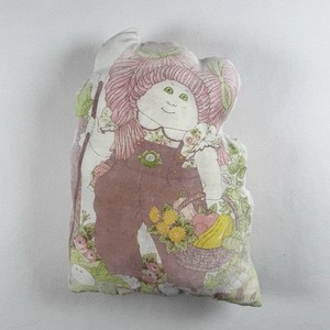 Vintage Cabbage Patch Kids Fabric Puff Pillow 80s Retro 1983 Garden Baby15in