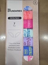 No Boundaries Mid-Rise Hipster Women's Panties 7 Pair Pack