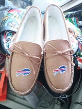 Foco Buffalo Bills Beige Moccasin Slippers Unisex Size Large
