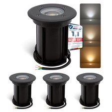 4x BORU Bodenleuchte mit GU10 LED drei Lichtmodi Einbau IP67 Gartenstrahler Spot