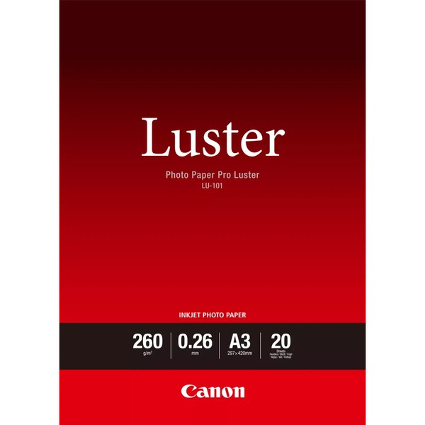 Canon LU-101 / 6211B007 / Luster Fotopapier Weiß (29,7 X 42Cm (Din A3), 20 Blatt-image
