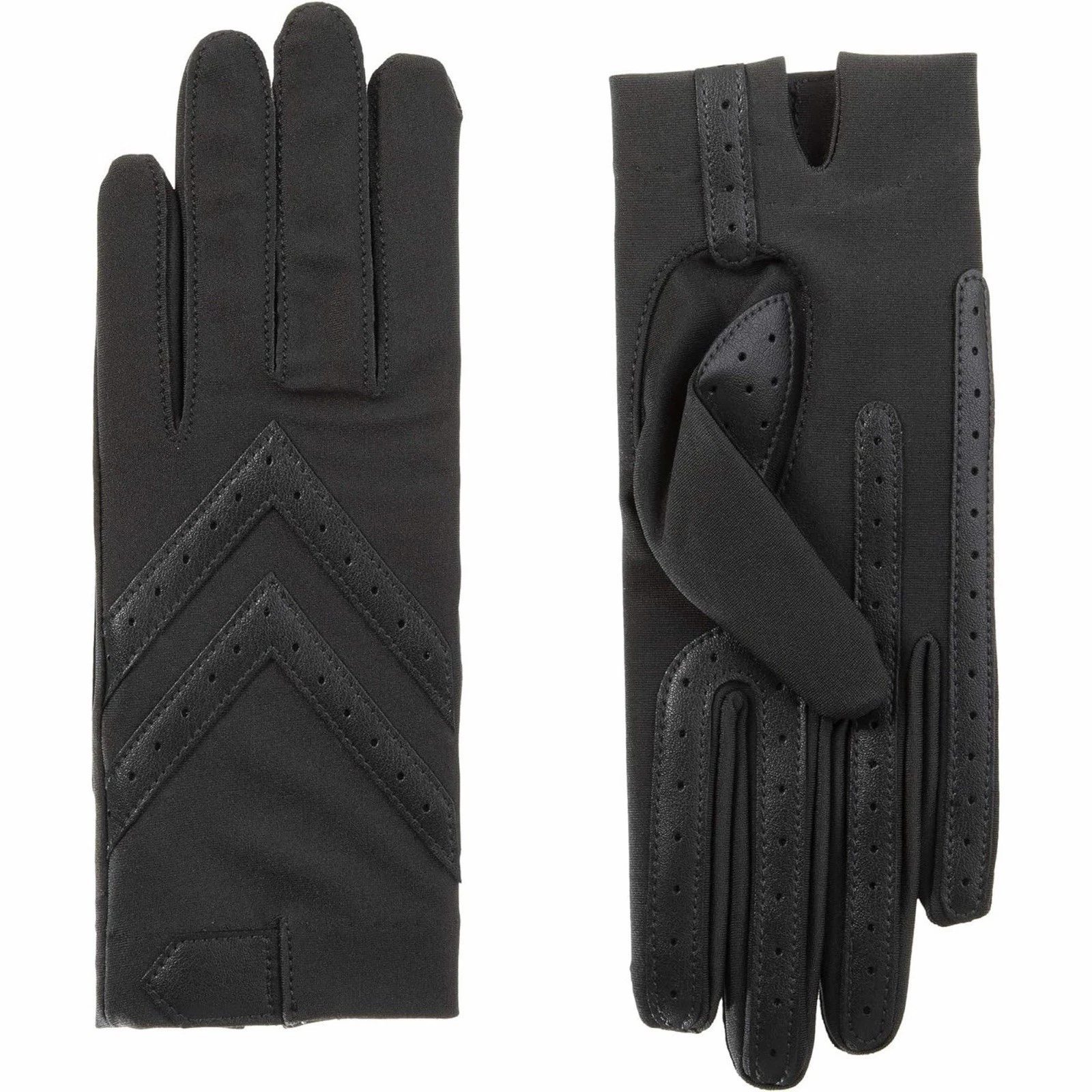 Isotoner Women's Fleece Unlined Stretch Classics Winter Gloves - One Size, Black