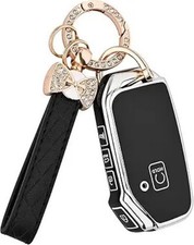 Key Fob Cover - 5 Button TPU Car Key Case Shell Protector with Ke Color: Black
