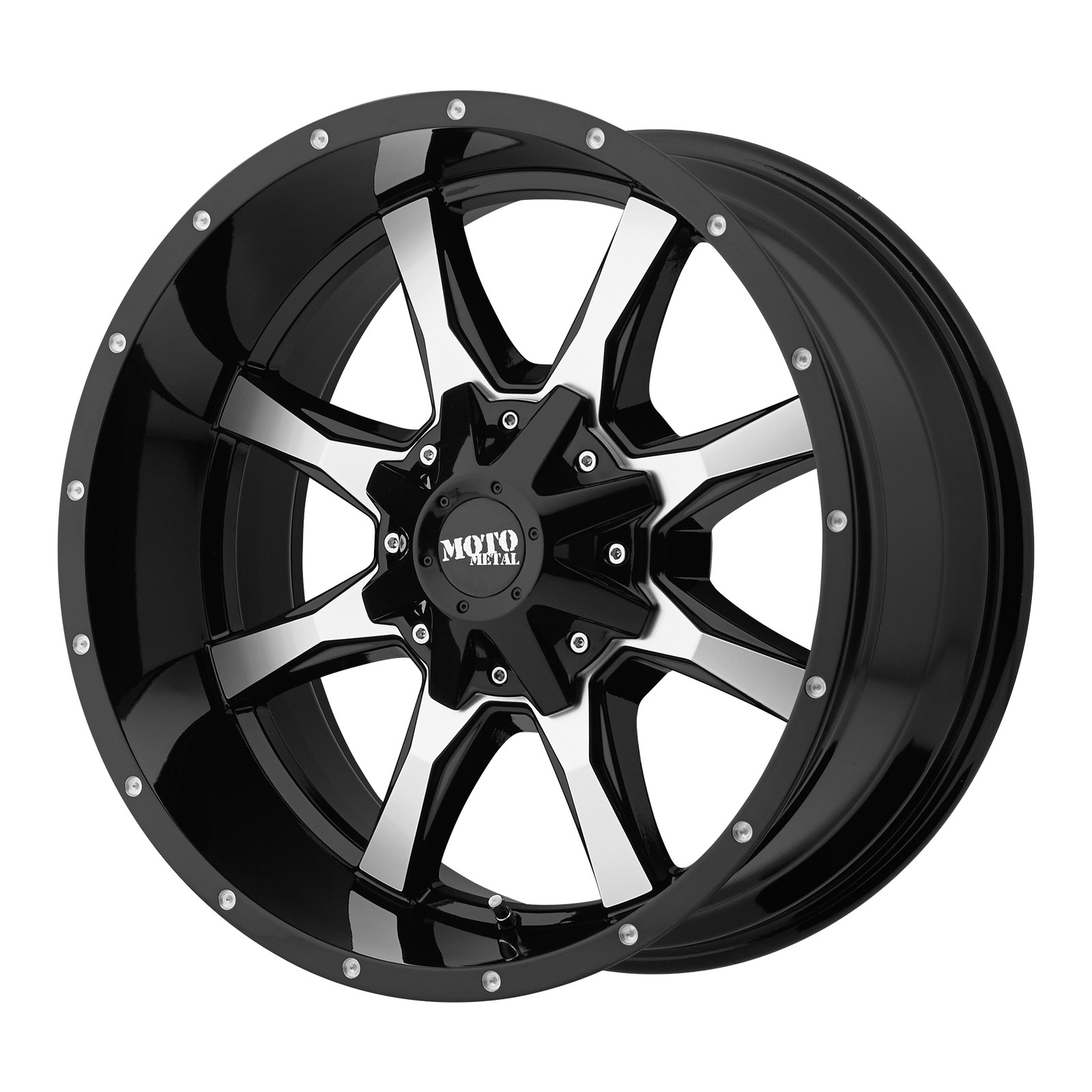 20x9 Moto Metal MO970 Gloss Black Machined Face Wheel 6x120 (45mm)