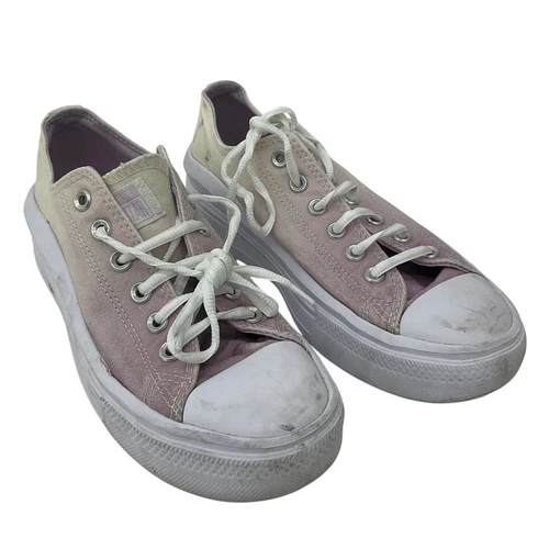 Scarpe da ginnastica basse Converse donna viola tela ombreggiata taglia 9 usate