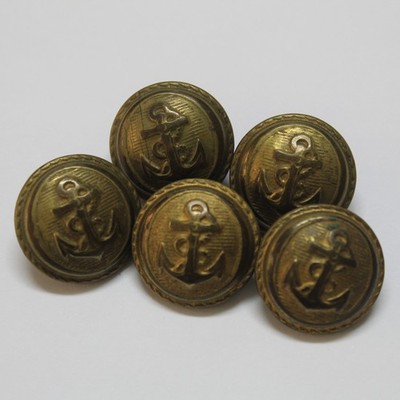 Antique Spain Merchant Marine Uniform Buttons Anchor 22mm Lot 5 Naval Vintage