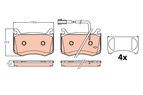 TRW MCB663 - Kit Pastiglie Freno Per Moto - Compatibile Con Honda, Suzuki, Kymco E MZ