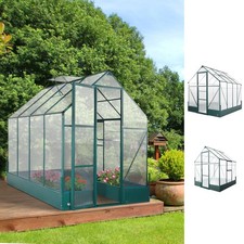 Walk-in Greenhouse Outdoor Polycarbonate with Foundation Plant Bed Refurbished