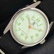 Image of SWISS VINTAGE FAVRE LEUBA SEA KING 253 HAND-WINDING MENS GREEN WATCH a703012-2